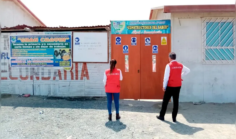 Acciones de control a obra de colegio Los Constructores del Saber se realizaron durante diciembre del 2020. Foto: Contraloría.