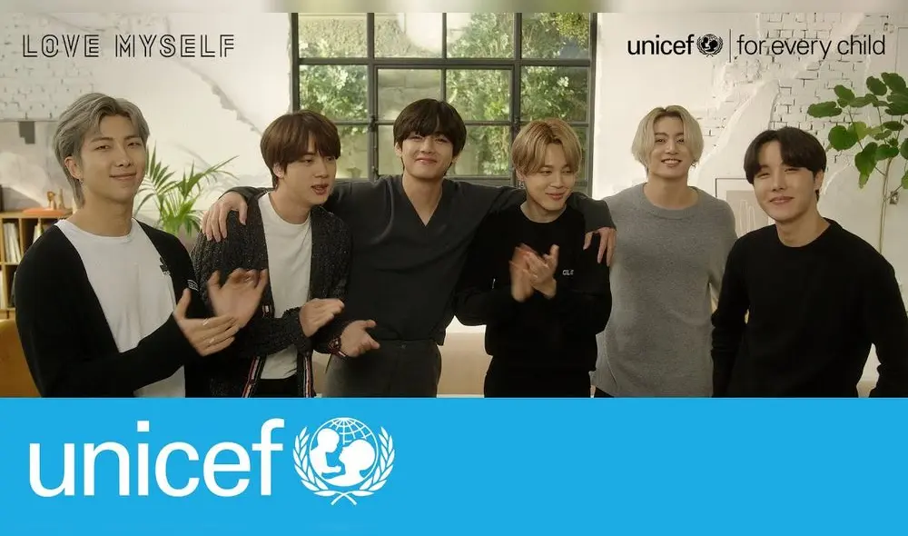 A casi cuatro años del lanzamiento de Love Myself, BTS y Big Hit reafirman su apoyo al proyecto para niños y jóvenes de todo el mundo. Foto: Unicef