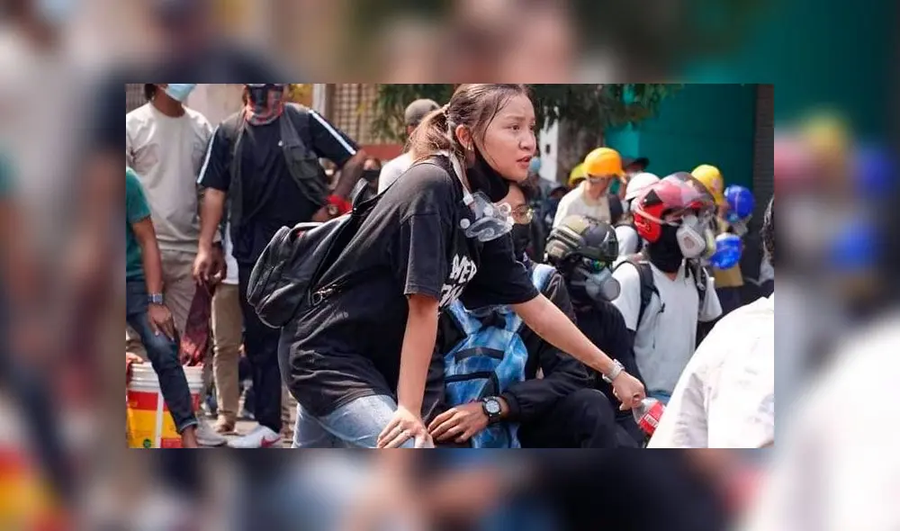 Bailarina y aficionada al taekwondo, Kyal Sin ha sido descrita por otros manifestantes como una activista solidaria. Foto: Twitter/ @AungNaingSoeAns