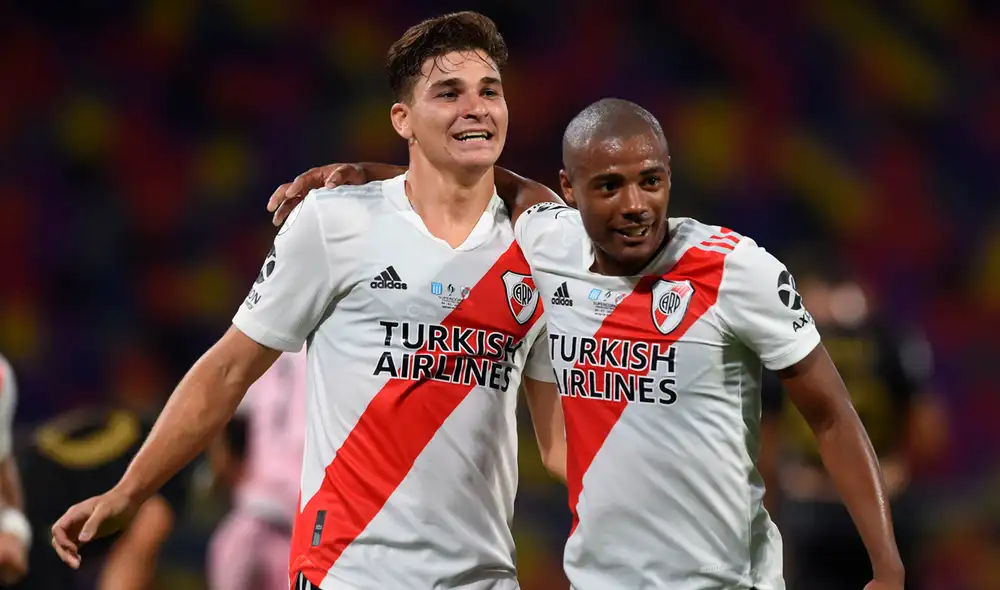 Julián Álvarez y Nicolás De La Cruz anotaron en el triunfo de River sobre Racing. Foto: Twitter