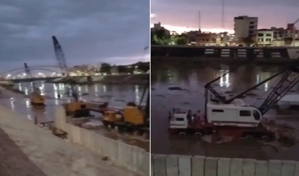 La maquinaria fue abandonada por el consorcio Protección Piura Castilla, luego de que el Gobierno Regional resolviera el contrato. Foto: Composición La República/ Latina