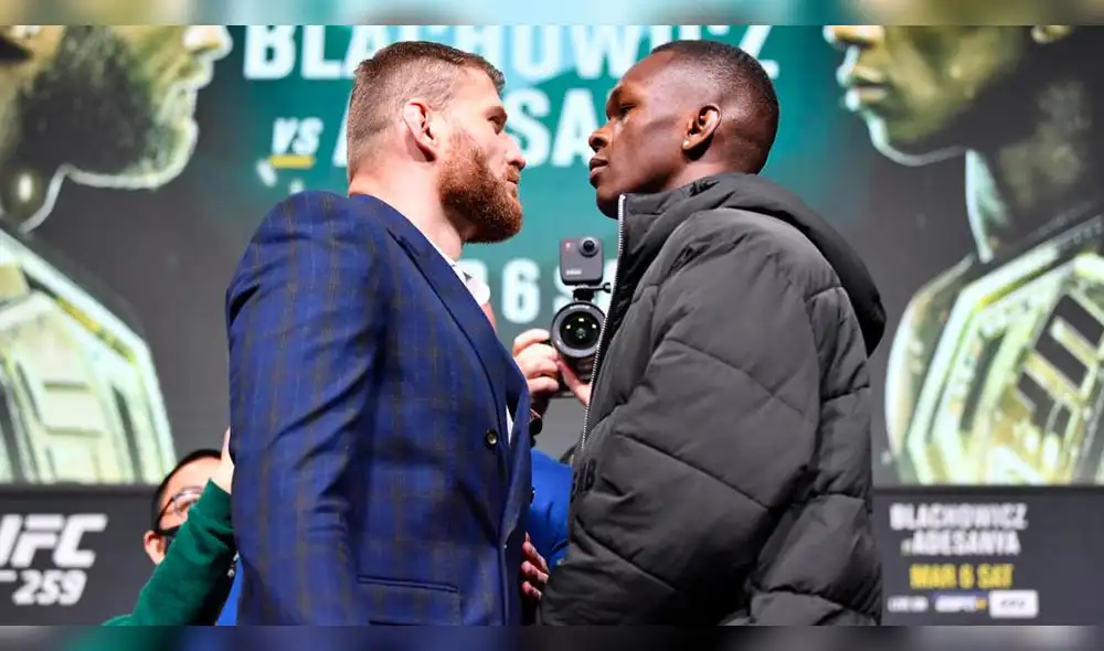 Adesanya vs Blachowicz pelean por el título semicompleto de UFC. Foto: UFC