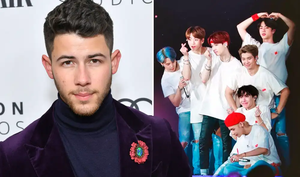 Nick Jonas fue al concierto de BTS en el Rose Bowl, show de su gira Love Yourself en el 2019. Foto: composición AFP/fansite