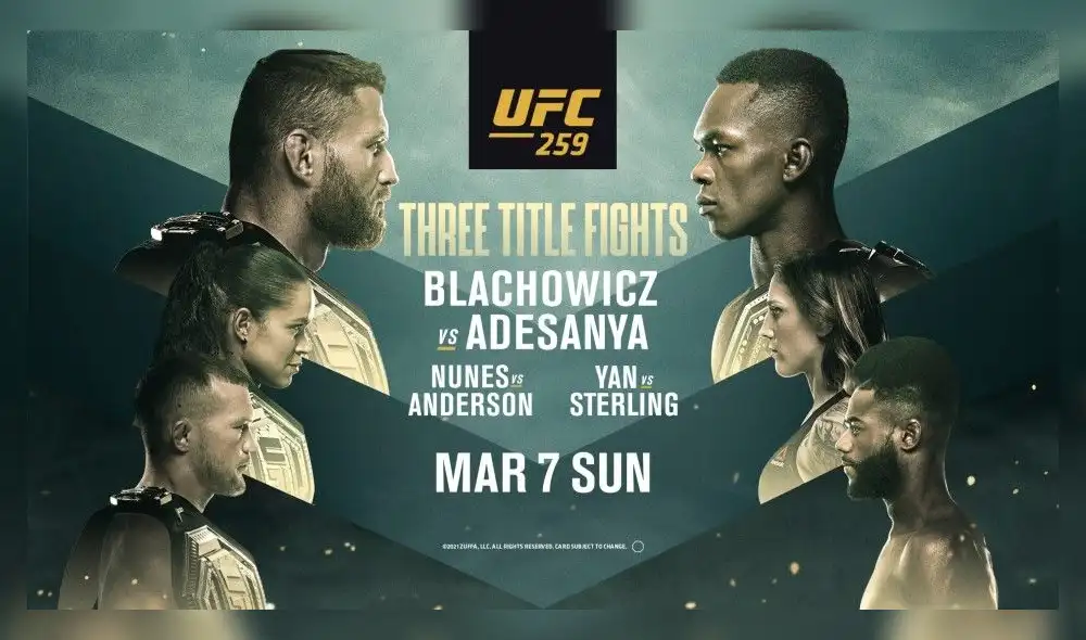 Tres títulos estarán en juego este sábado 7 de marzo. Foto: UFC