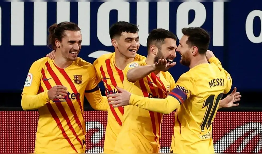 Jordi Alba abrió el marcador tras un genial pase de Lionel Messi. Foto: EFE Jordi Alba abrió el marcador tras un genial pase de Lionel Messi. Foto: EFE