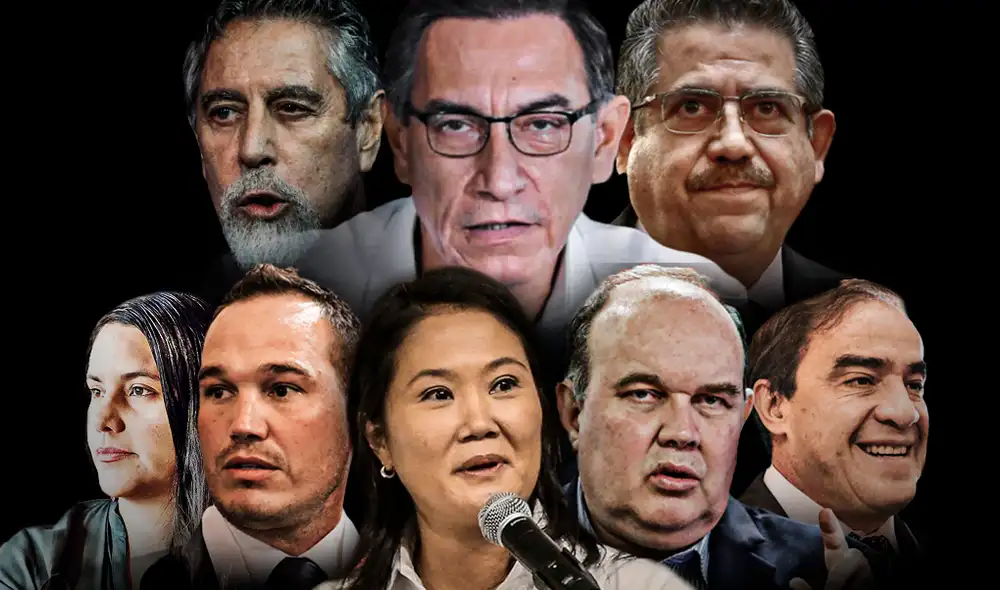 Yonhy Lescano, Verónika Mendoza, George Forsyth, Keiko Fujimori y Rafael López Aliaga son algunos de los candidatos a las elecciones generales de abril de 2021. Foto: composición de Fabrizio Oviedo / La República