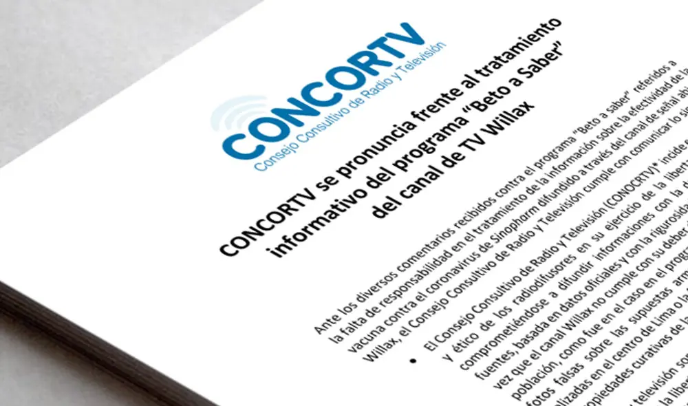 CONCORTV se pronuncia sobre información difundida en programa de televisión. Foto: CONCORTV CONCORTV se pronuncia sobre información difundida en programa de televisión. Foto: CONCORTV