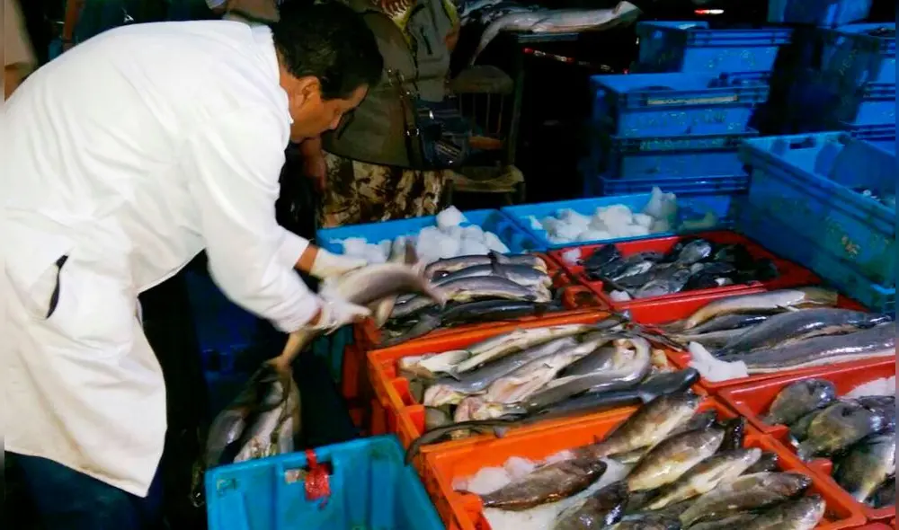 Fiscalizadores recorrieron diferentes puntos de venta de productos marinos en Santa Rosa. Foto: GORE Lambayeque