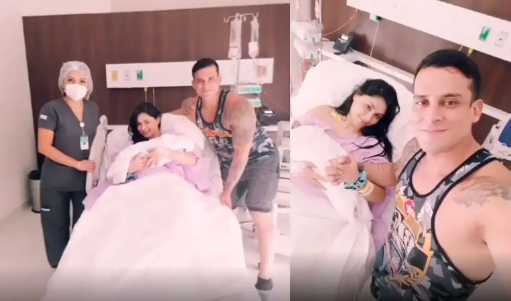 Christian Domínguez y Pamela Franco minutos después del nacimiento de su hija. Foto: Christian Domínguez / Instagram Christian Domínguez y Pamela Franco minutos después del nacimiento de su hija. Foto: Christian Domínguez / Instagram