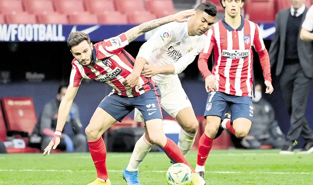 Disputa. Casemiro fue clave en la reacción ‘merengue’. Real Madrid se mantiene a 5 puntos del líder pero con un partido más. Foto: difusión Disputa. Casemiro fue clave en la reacción ‘merengue’. Real Madrid se mantiene a 5 puntos del líder pero con un partido más. Foto: difusión