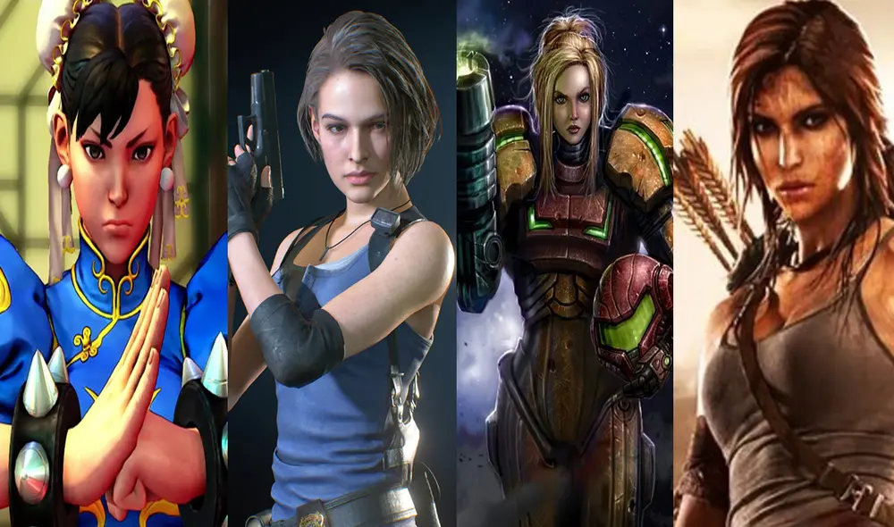 Chun-Li, Jill Valentine, Samus Aran y Lara Croft son íconos de los videojuegos. Foto: composición La República