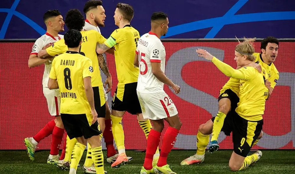 Haaland anotó doblete contra Sevilla por la Champions League. Foto: EFE Haaland anotó doblete contra Sevilla por la Champions League. Foto: EFE