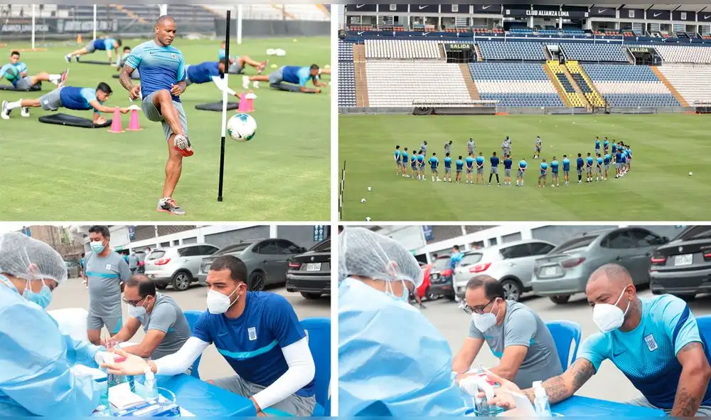 Primer equipo y comando técnico se dieron cita temprano a Matute. Foto: Alianza Lima