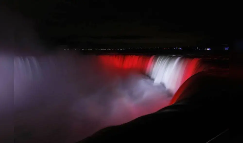 Cataratas de Niágara se iluminarán de rojo y blanco por 15 minutos. Foto: Andina/difusión