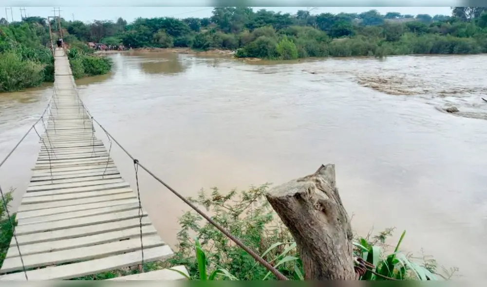 El badén que conectaba a La Otra Banda con Zaña fue arrasado por el río. Foto: Difusión.