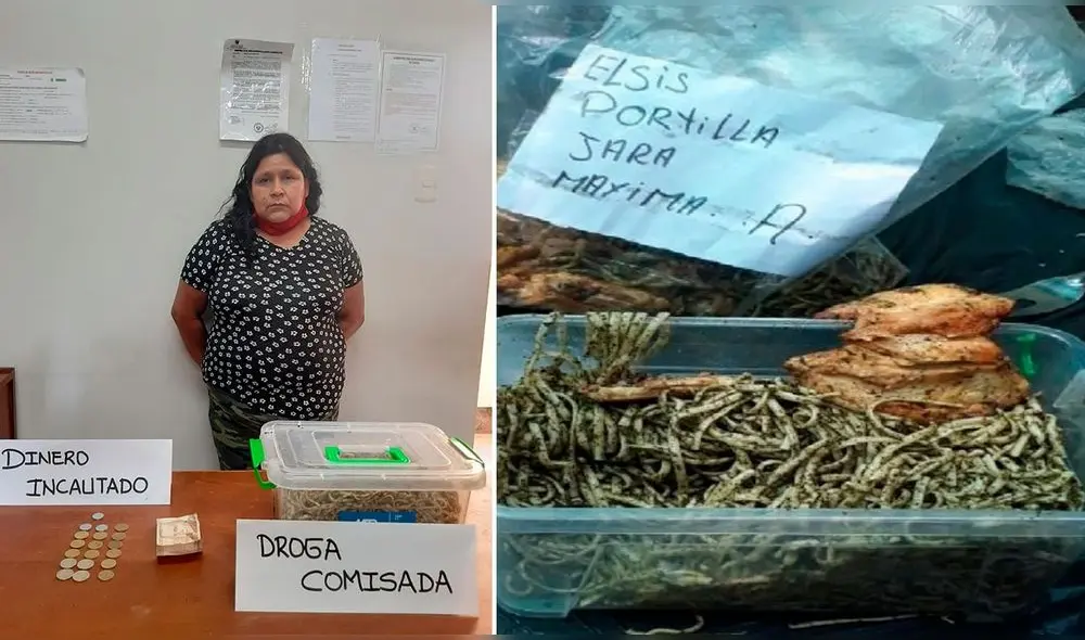 No solo droga, sino también dinero intentó pasar al penal Gloria Jara. Foto: PNP