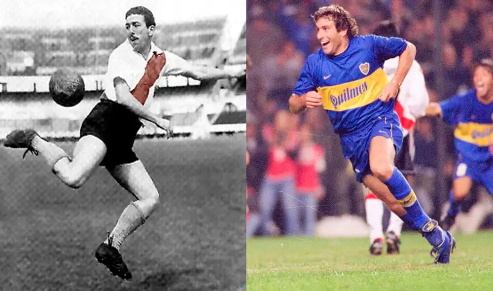 Ángel Labruna y Martín Palermo están entre los mayores anotadores de los Superclásicos. Foto: composición El Gráfico/La Nación