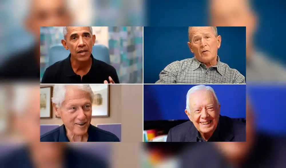 El clip muestra imágenes de los ocho antiguos residentes de la Casa Blanca vacunándose contra la COVID-19. Foto: captura de pantalla del video de campaña