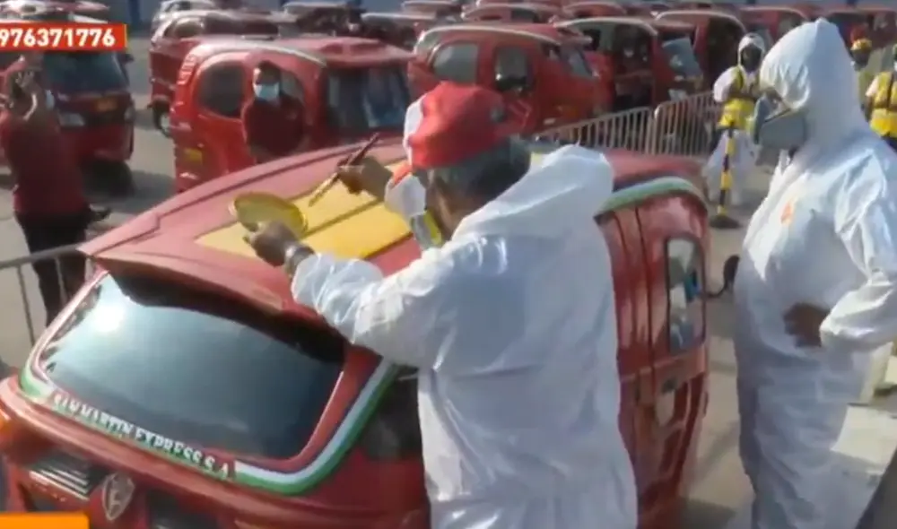 Este viernes 12 de marzo iniciaron el pintado de los vehículos. Foto: captura de ATV Este viernes 12 de marzo iniciaron el pintado de los vehículos. Foto: captura de ATV