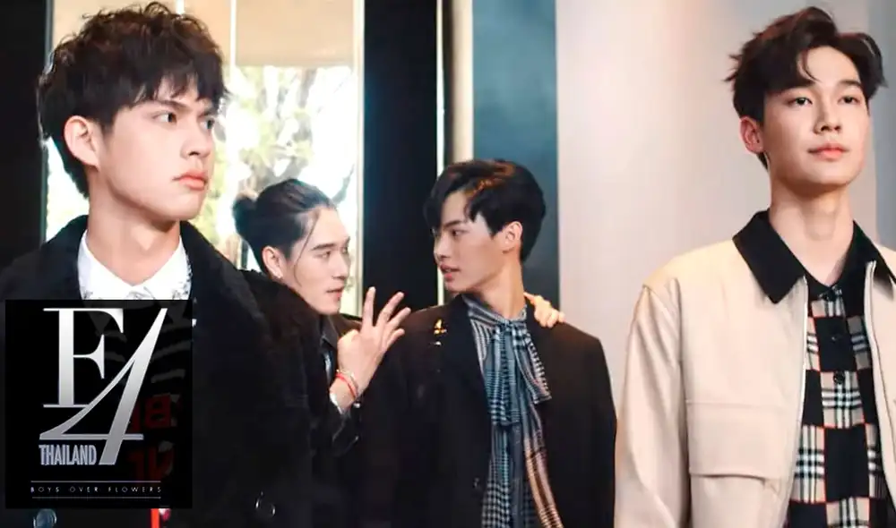 Bright, Nani, Win y Dew en el tráiler de los F4 Thailand. Foto: composición LR / GMM