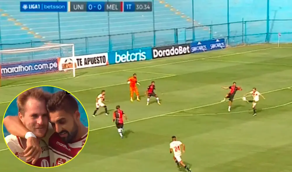 Universitario abre el marcador con el tanto de Novick. Foto: captura Gol Perú