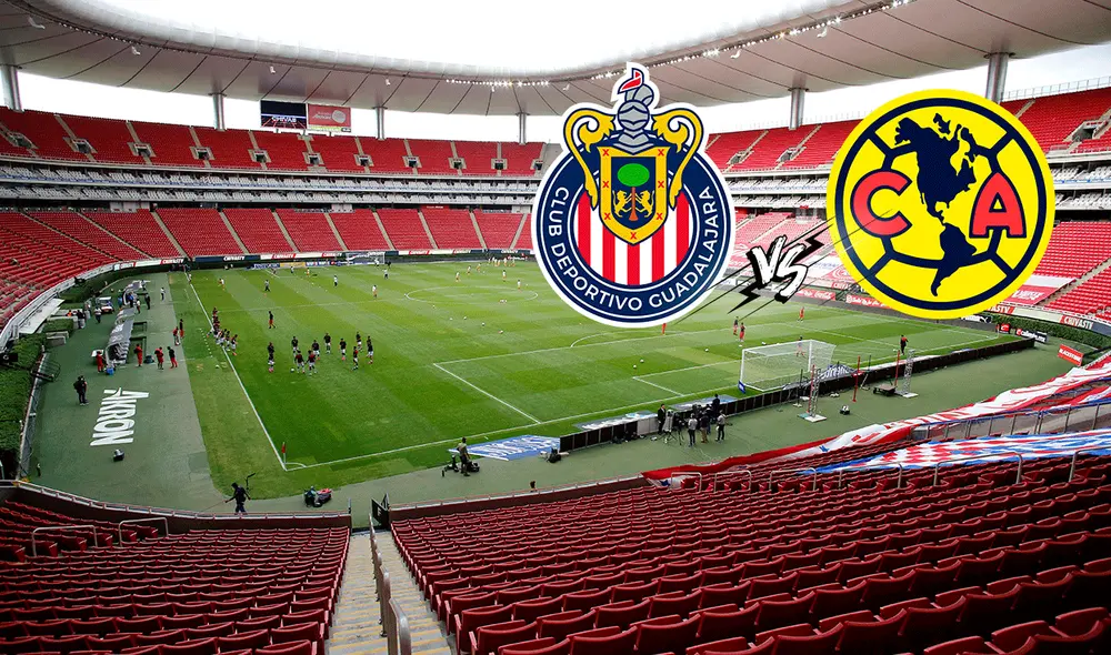 Chivas se enfrenta al América en el Estadio Akron. Foto: AFP