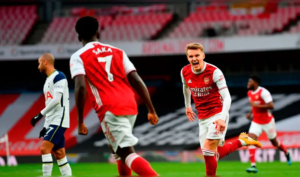 Martin Odegaard propinó el empate de los guners. Foto: EFE