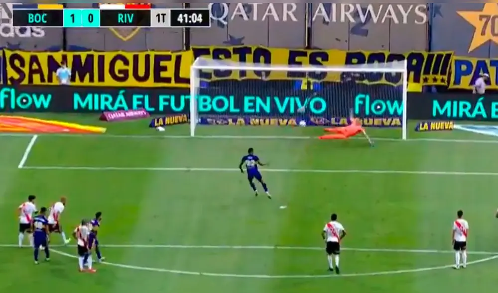 Villa abrió el marcador desde los doce pasos en La Bombonera. Foto: captura/ESPN Villa abrió el marcador desde los doce pasos en La Bombonera. Foto: captura/ESPN