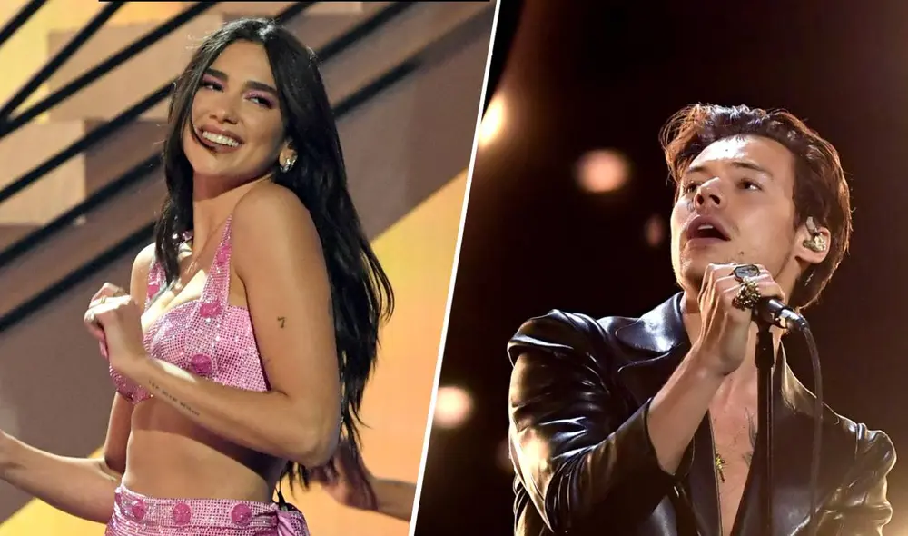 Dua Lipa y Harry Styles deleitaron a los televidentes con sus presentaciones. Foto: composición AFP Dua Lipa y Harry Styles deleitaron a los televidentes con sus presentaciones. Foto: composición AFP