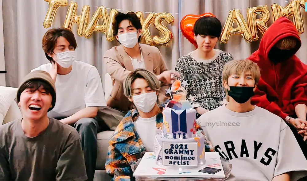 J-Hope, Jin, Taehyung, Jungkook, Suga, Namjoon y Jimin agradecieron a ARMY por el apoyo en los Grammys. Foto: captura V Live J-Hope, Jin, Taehyung, Jungkook, Suga, Namjoon y Jimin agradecieron a ARMY por el apoyo en los Grammys. Foto: captura V Live