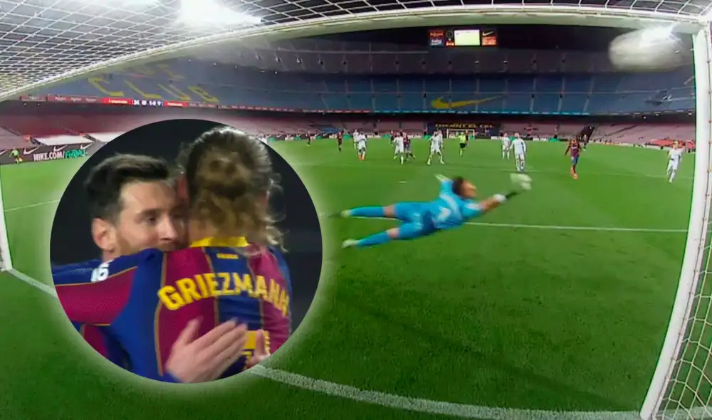 El gol de Griezmann fue un calco de la anotación de Messi a los 13'. Foto: captura de ESPN