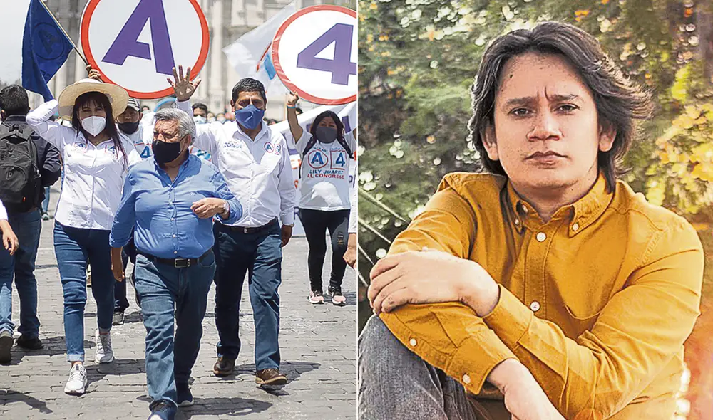 Contienda. Candidato César Acuña ahora busca impedir la circulación del libro del periodista Christopher Acosta. Foto: composición LR