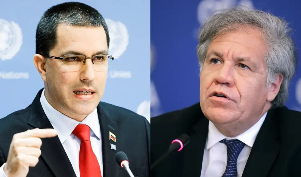 Arreaza se adhiere a las declaraciones realizadas el 15 de marzo por Evo Morales, en las que aseguró que Almagro debería ser procesado por “propiciar el golpe de Estado”. Foto: Composición / EFE / AFP Arreaza se adhiere a las declaraciones realizadas el 15 de marzo por Evo Morales, en las que aseguró que Almagro debería ser procesado por “propiciar el golpe de Estado”. Foto: Composición / EFE / AFP