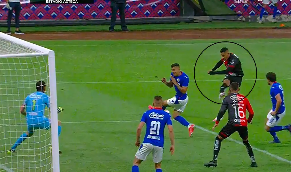 Anderson Santamaría le dio el empate a Atlas FC frente a Cruz Azul de Reynoso. Foto: captura de TUDN Anderson Santamaría le dio el empate a Atlas FC frente a Cruz Azul de Reynoso. Foto: captura de TUDN