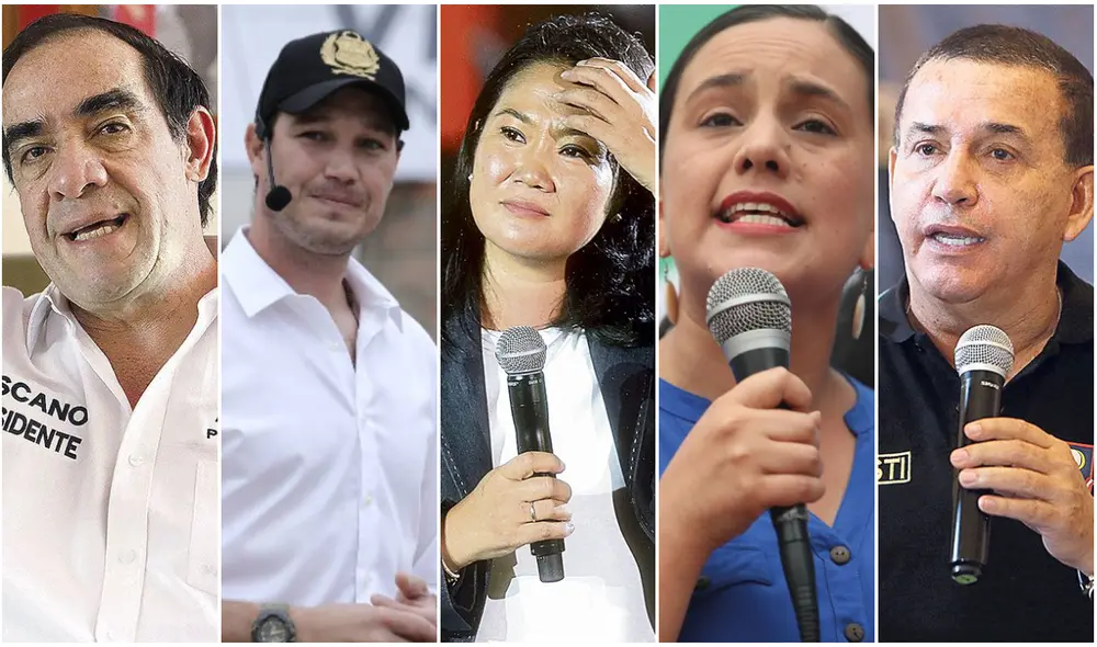 Los aspirantes al sillón presidencial que estarán en el debate y que se ubican entre los primeros puestos de las encuestas. Foto: composición La República/ difusión Los aspirantes al sillón presidencial que estarán en el debate y que se ubican entre los primeros puestos de las encuestas. Foto: composición La República/ difusión