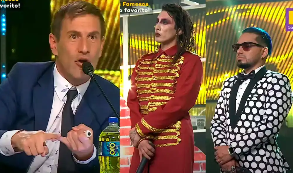 ‘Marilyn Manson’ y Gaona pasaron a la zona de riesgo tras enfrentar a las duplas formadas por José José con Kate Candela y Dyango con Estrella Torres. Fotos: captura Latina