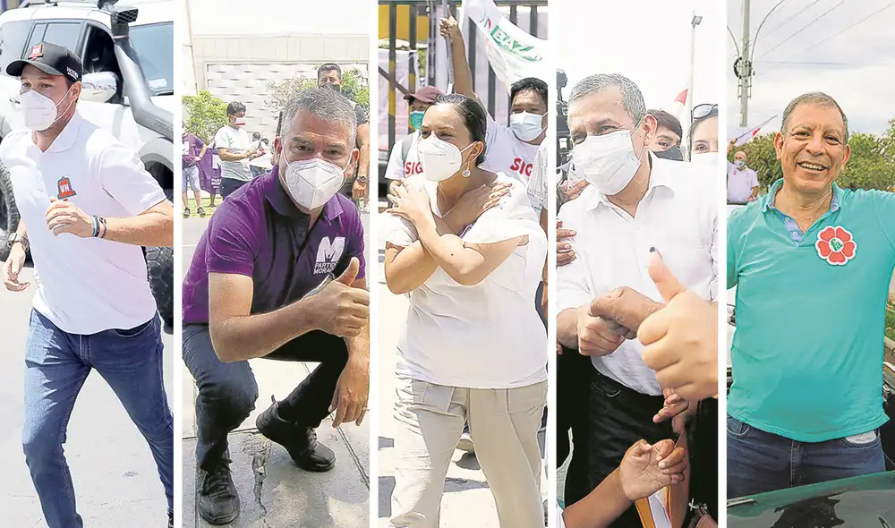 Candidatos. George Forsyth, Julio Guzmán, Verónika Mendoza, Ollanta Humala y Marco Arana. Foto: composición/LR Candidatos. George Forsyth, Julio Guzmán, Verónika Mendoza, Ollanta Humala y Marco Arana. Foto: composición/LR