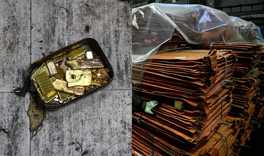 El metal amarillo al contado perdía 0,7% a US$ 1.732,37 la onza a mediadas horas del lunes. Foto: composición LR con imágenes de AFP