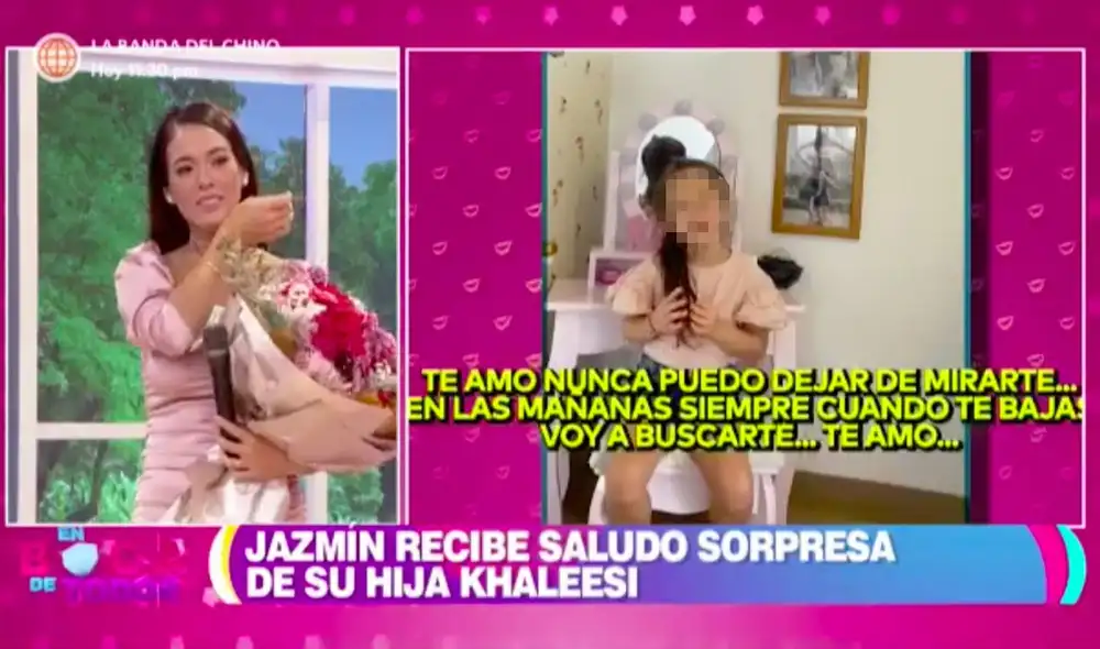 “Te amo con todo mi corazón, eres mi héroe", expresó la hija de Jazmín Pinedo en el video. Foto: captura América TV