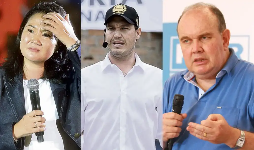 Keiko Fujimori, George Forsyth y Rafael López Aliaga registran un empate técnico, según Datum. Foto: composición/La República Keiko Fujimori, George Forsyth y Rafael López Aliaga registran un empate técnico, según Datum. Foto: composición/La República