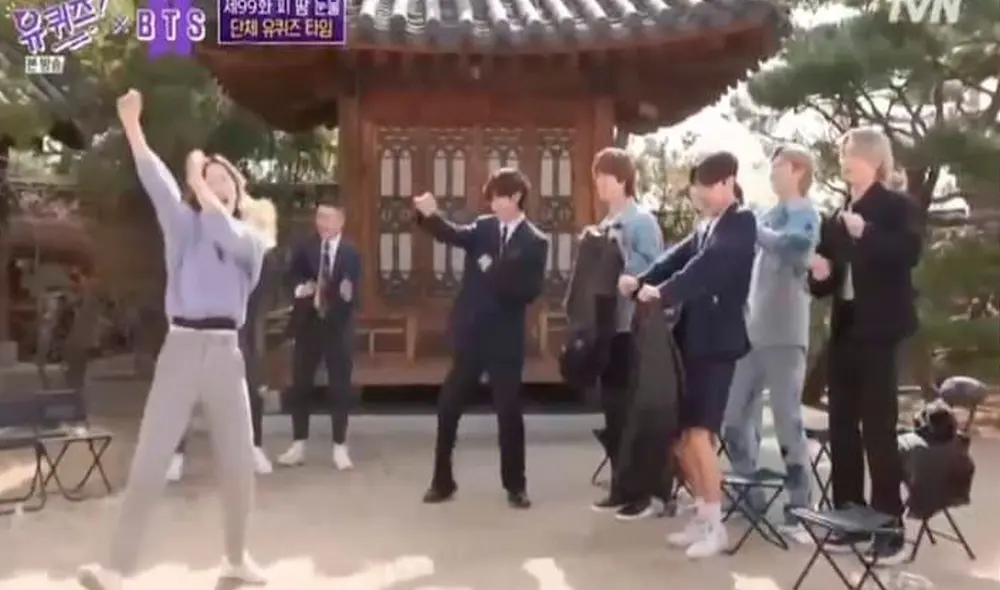 ARMY sorprendió a BTS con coreografía de "Mic drop" y "Dynamite". Foto: captura tvN ARMY sorprendió a BTS con coreografía de "Mic drop" y "Dynamite". Foto: captura tvN