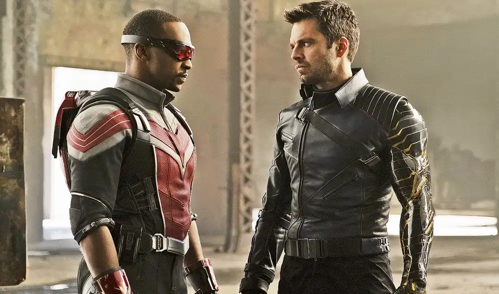 Protagonistas. Anthony Mackie (Falcon) y Sebastian Stan (Soldado del Invierno). Foto: difusión Protagonistas. Anthony Mackie (Falcon) y Sebastian Stan (Soldado del Invierno). Foto: difusión