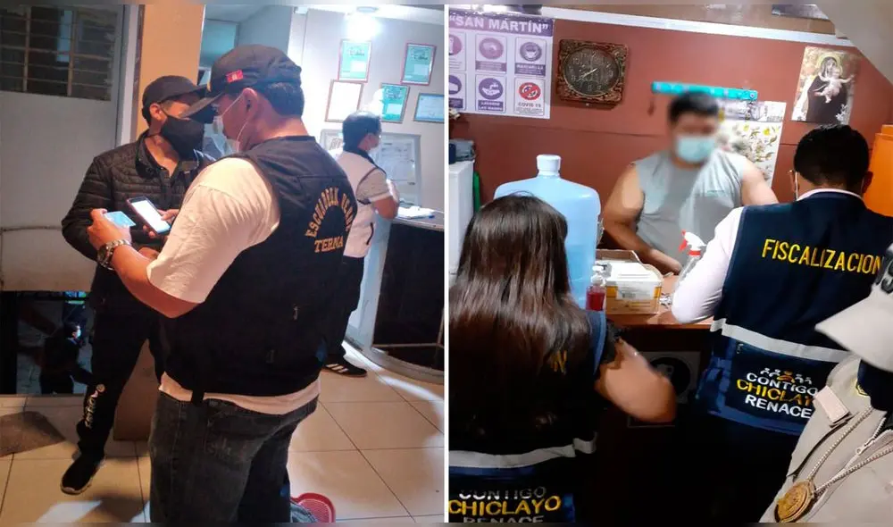 Personal de la comuna de Chiclayo y la Policía Nacional intervinieron cinco hospedajes. Foto: PNP Personal de la comuna de Chiclayo y la Policía Nacional intervinieron cinco hospedajes. Foto: PNP