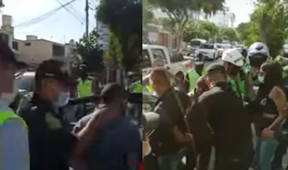 Policía trasladó a los detenidos a la Comisaría de San Antonio. Foto: captura de Panamericana Policía trasladó a los detenidos a la Comisaría de San Antonio. Foto: captura de Panamericana