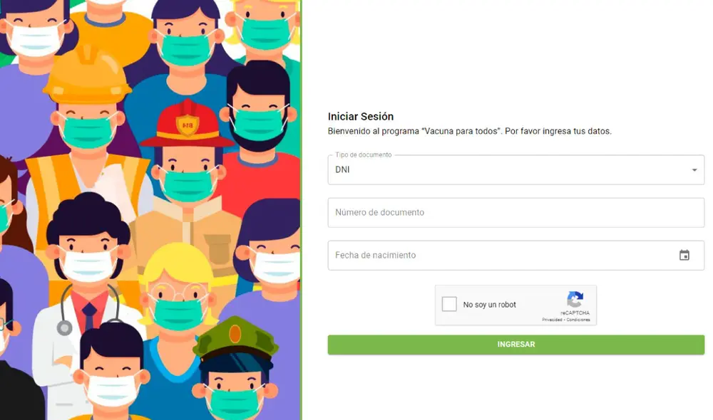 Inoculaciones serán con la dosis de Pfizer. Foto: captura de vacunaparatodos.pe Inoculaciones serán con la dosis de Pfizer. Foto: captura de vacunaparatodos.pe