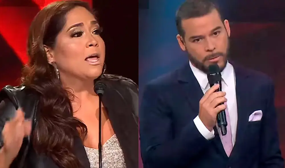 Katia Palma quedó mortificada por el intercambio de palabras que mantuvo con su amigo y compañero de trabajo Adolfo Aguilar, en Yo soy. Foto: captura Latina