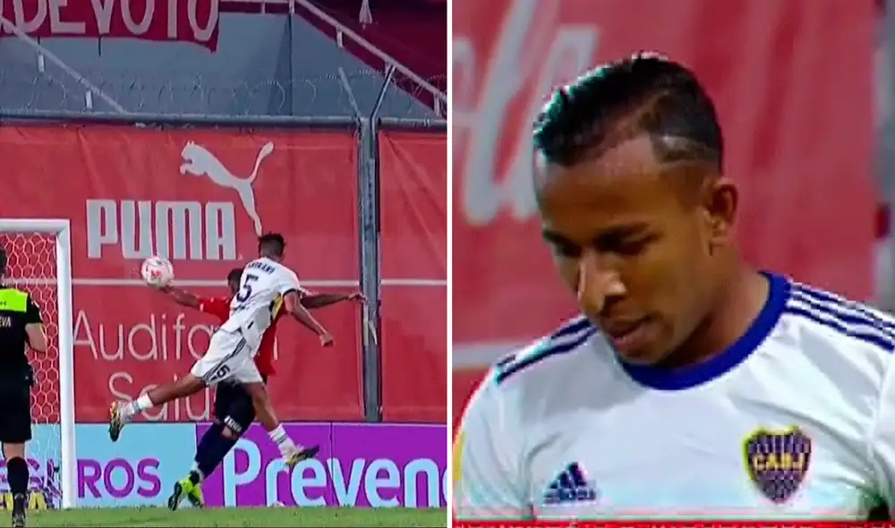 Ante Independiente, Carlos Zambrano anotó su primer gol con Boca Juniors. Foto: captura de ESPN Ante Independiente, Carlos Zambrano anotó su primer gol con Boca Juniors. Foto: captura de ESPN