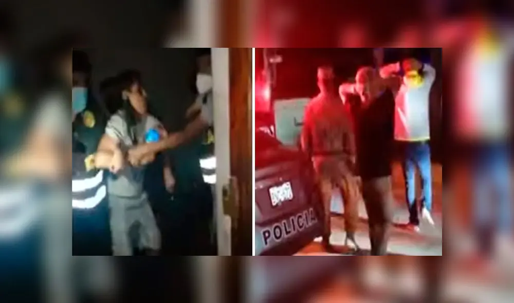 Todos los infractores fueron trasladados hasta la comisaría El Manzano. Foto: captura de Panamericana TV Todos los infractores fueron trasladados hasta la comisaría El Manzano. Foto: captura de Panamericana TV