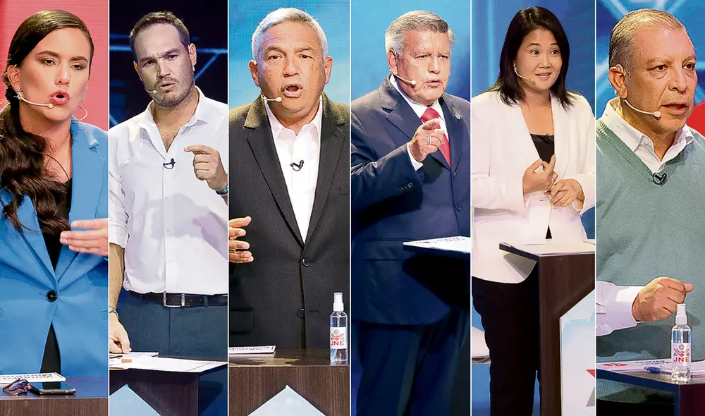 El dato. El formato interactivo del debate permitió que los candidatos se muestren tal como son, aunque los duelos no sacaron tantas chispas como se preveía. Foto: composición LR / Aldair Mejía / EFE