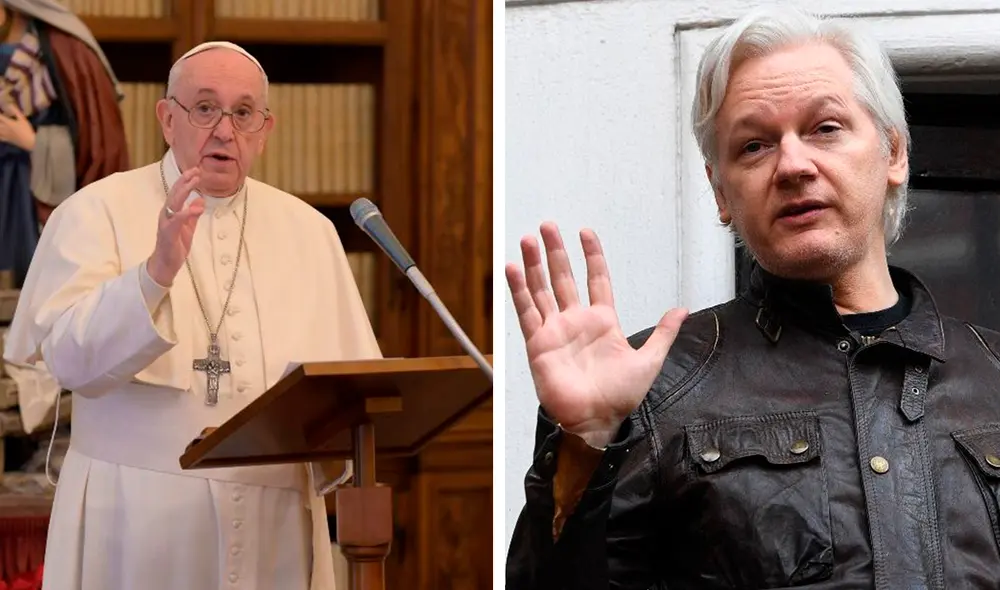 La misiva fue llevada directamente a la puerta de la celda de Assange por un capellán de la prisión de Belmarsh. Foto: composición/EFE